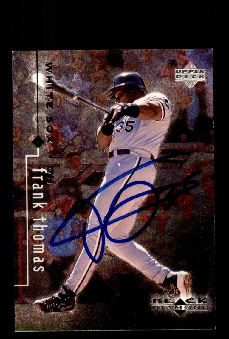 Signed Baseball Card Auto 1999 Upper Deck Black Diamond #20 Frank Thomas HOF
