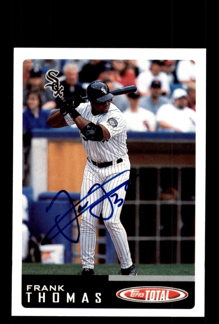 Signed Baseball Card Auto 2002 Topps Total #839 Frank Thomas Chicago White Sox