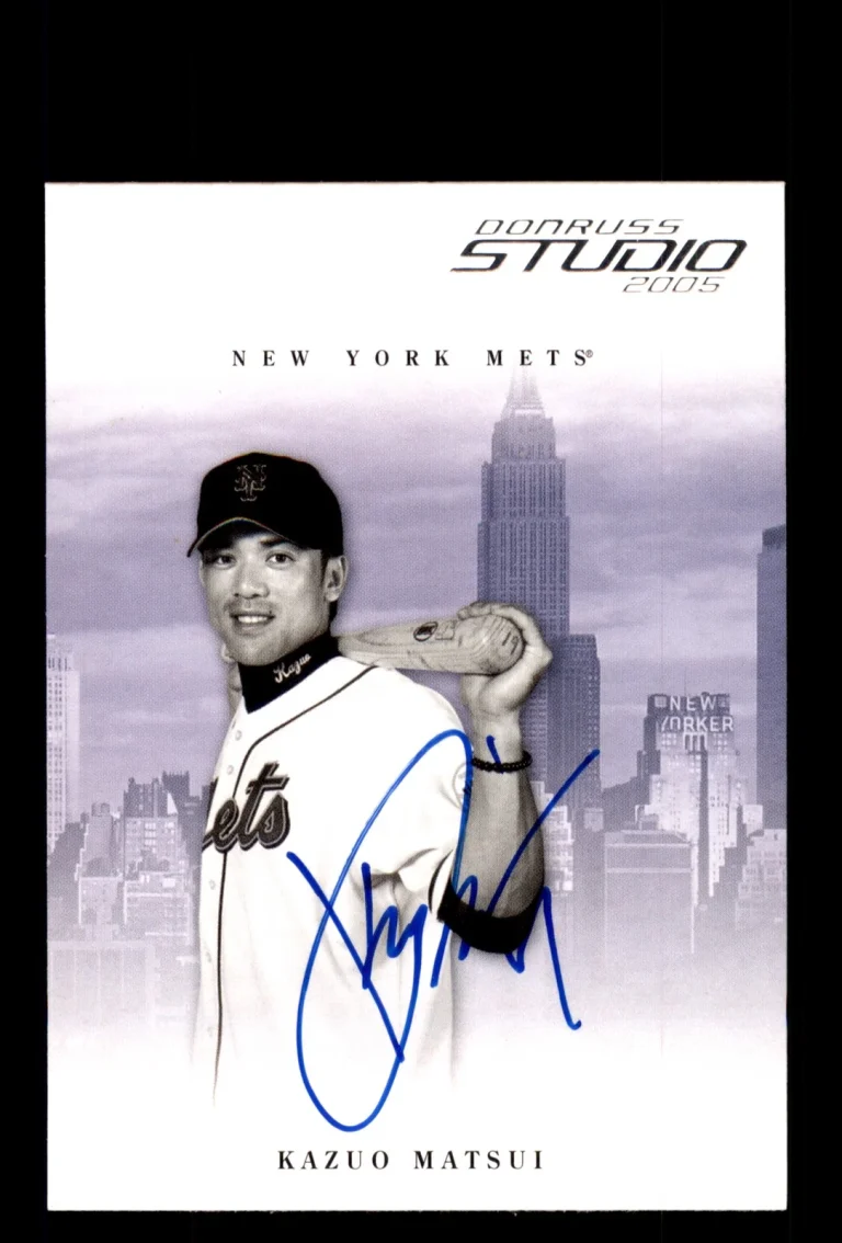 Signed Baseball Card Auto 2005 Donruss Studio #182 Kazuo Matsui New York Mets