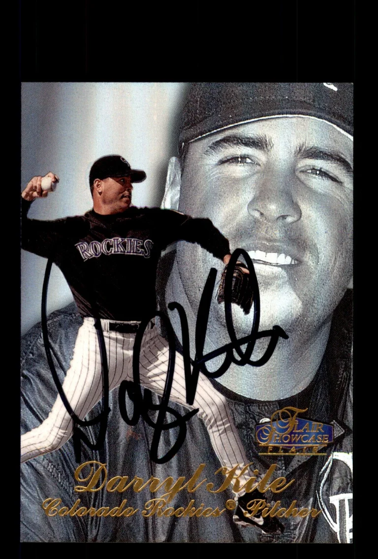 Signed Baseball Card Auto 1998 Flair Showcase #87 Darryl Kile Colorado Rockies