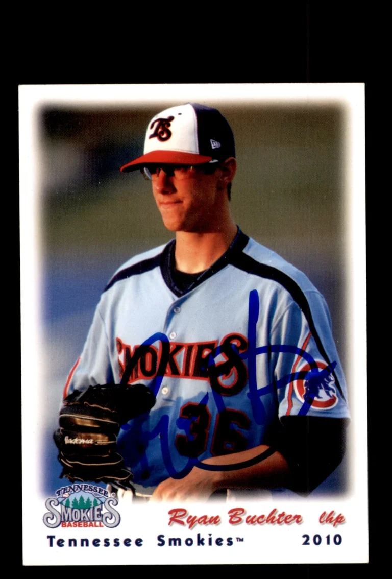 Signed Baseball Card Auto 2010 Grandstand Tennessee Smokies Ryan Buchter