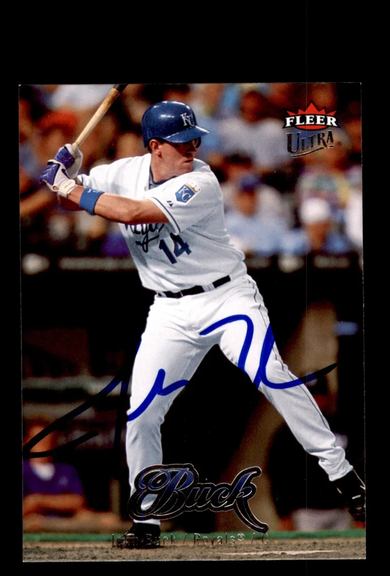 Signed Baseball Card Auto 2007 Fleer Ultra #82 John Buck Kansas City Royals