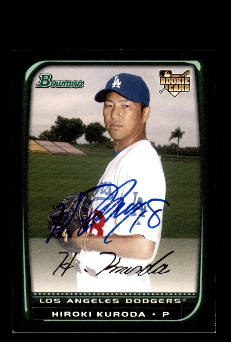 Signed Baseball Card Auto 2008 Bowman #212 Hiroki Kuroda Dodgers Japan RC