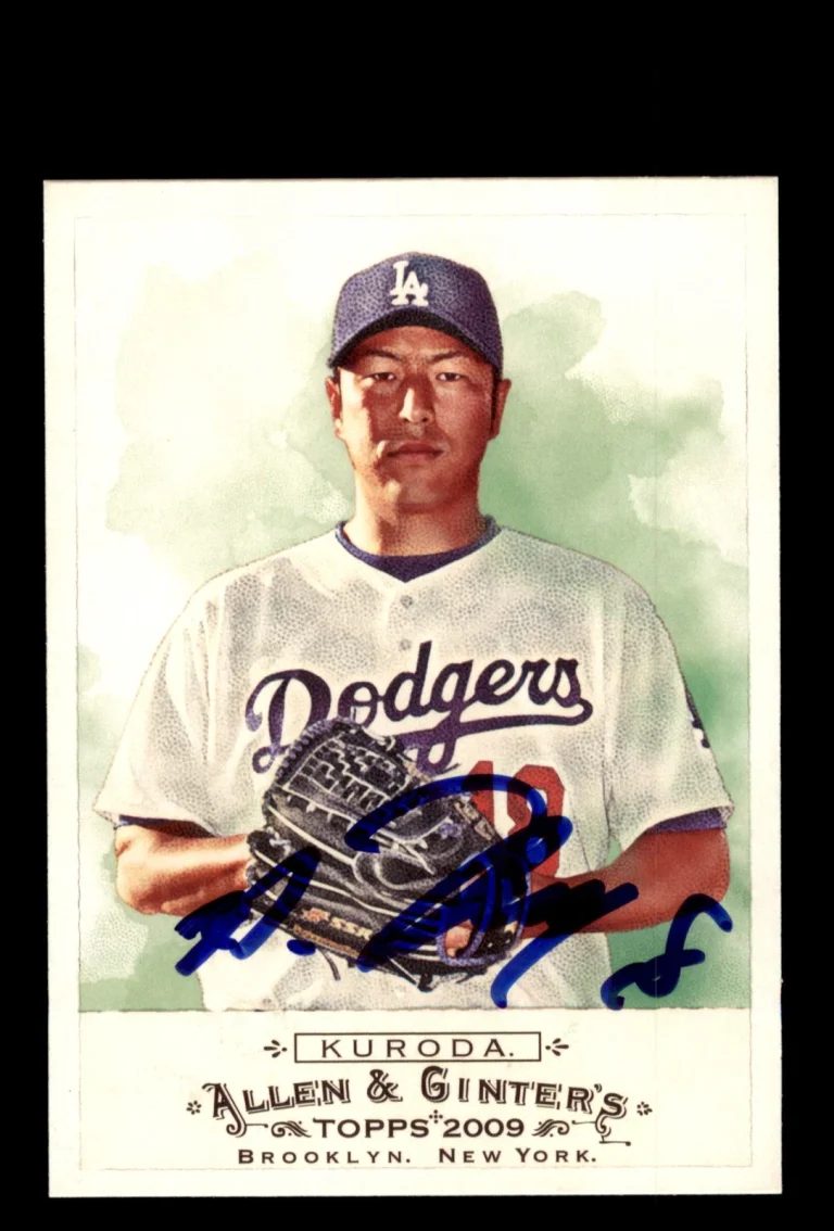 Signed Baseball Card Auto 2009 Topps Allen & Ginter #191 Hiroki Kuroda Dodgers