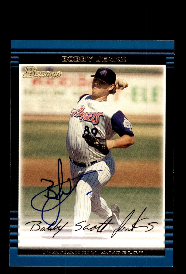 Signed Baseball Card Auto 2002 Bowman #400 Bobby Jenks Anaheim Angels