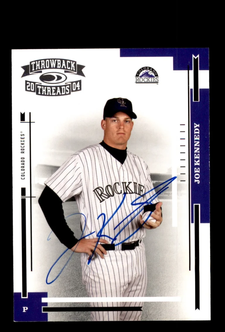 Signed Baseball Card Auto 2004 Donruss Throwback Threads #67 Joe Kennedy Rockies