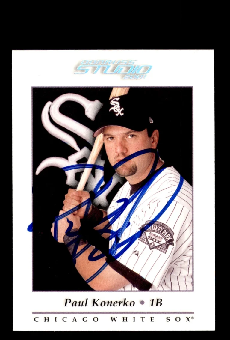 Signed Baseball Card Auto 2001 Donruss Studio #92 Paul Konerko Chicago White Sox