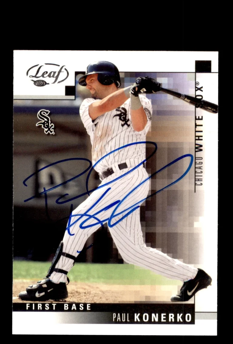 Signed Baseball Card Auto 2003 Leaf #33 Paul Konerko Chicago White Sox