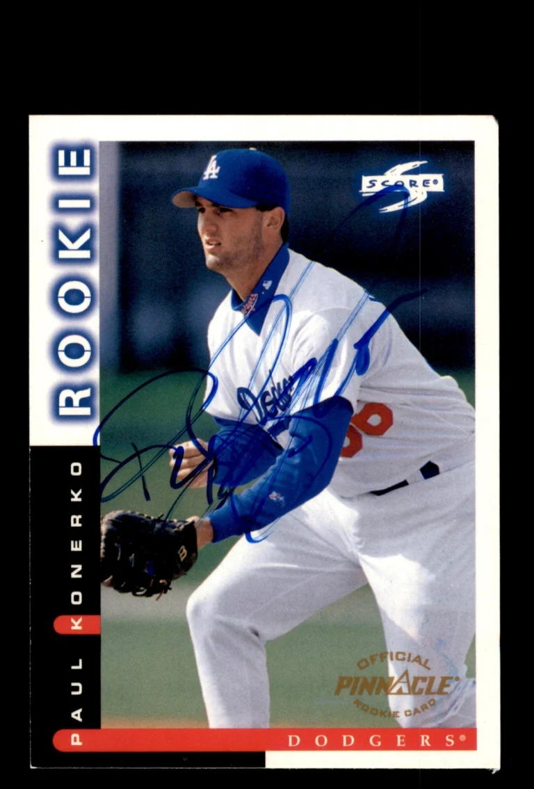 Signed Baseball Card Auto 1998 Score #234 Paul Konerko Los Angeles Dodgers