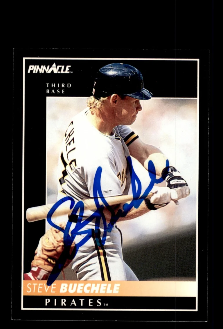 Signed Baseball Card Auto 1992 Pinnacle #430 Steve Buechele Pittsburgh Pirates