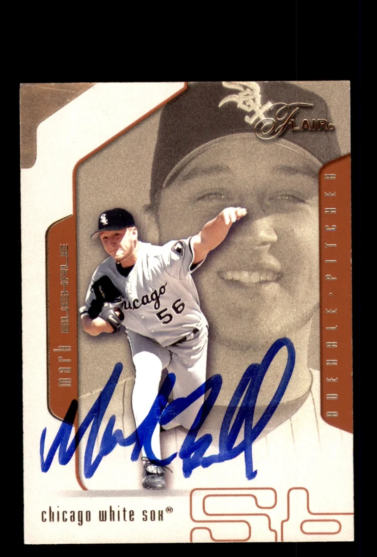 Signed Baseball Card Auto 2002 Flair #41 Mark Buehrle Chicago White Sox