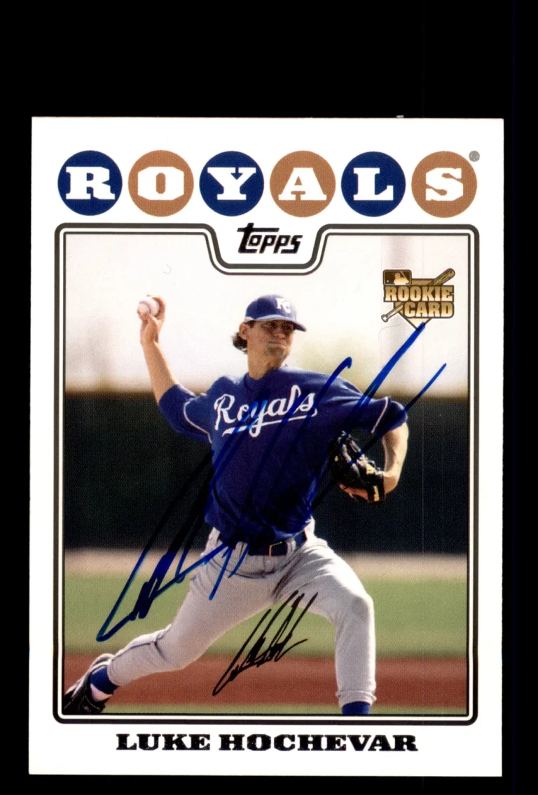 Signed Baseball Card Auto 2008 Topps #149 Luke Hochevar Kansas City Royals
