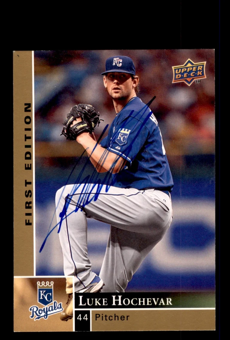Signed Baseball Card Auto 2009 Upper Deck First Edition Luke Hochevar Royals
