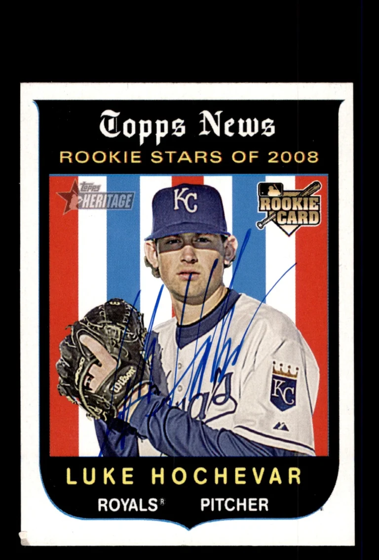 Signed Baseball Card Auto 2008 Topps Heritage #129 Luke Hochevar Royals