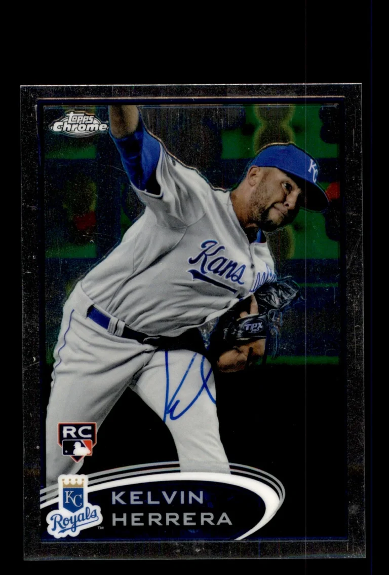Signed Baseball Card Auto 2012 Topps Chrome #168 Kelvin Herrera KC Royals