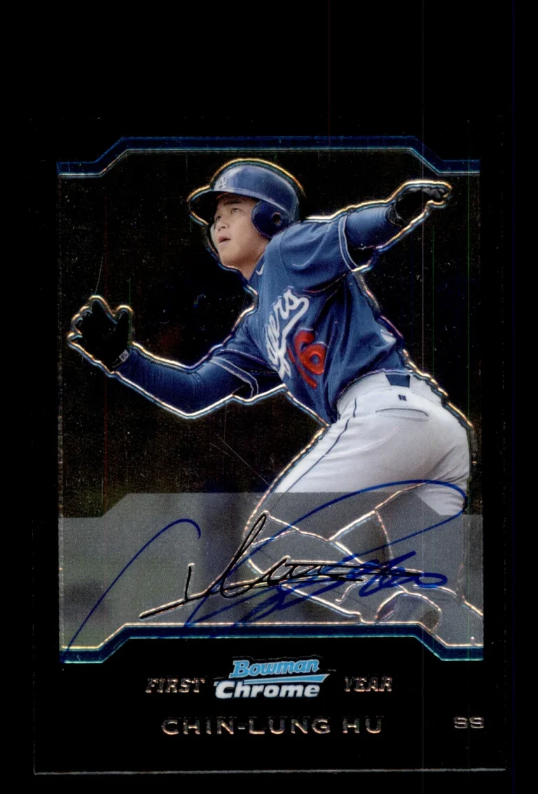 Signed Baseball Card Auto 2004 Bowman Chrome #183 Chin-Lung Hu LA Dodgers