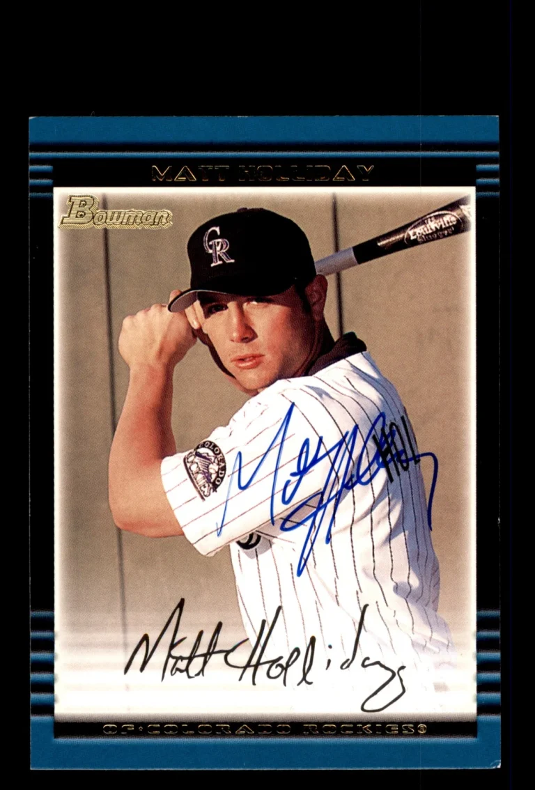 Signed Baseball Card Auto 2002 Bowman #287 Matt Holliday Colorado Rockies