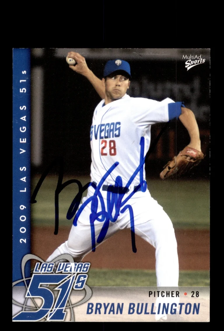 Signed Baseball Card Auto 2009 MultiAd Las Vegas 51s #6 Bryan Bullington