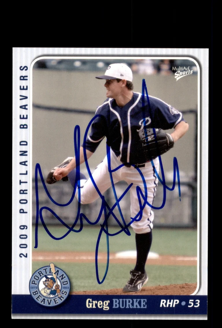 Signed Baseball Card Auto 2009 MultiAd Portland Beavers #31 Greg Burke