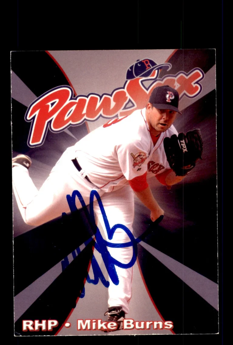 Signed Baseball Card Auto 2007 Choice Pawtucket Red Sox #5 Mike Burns