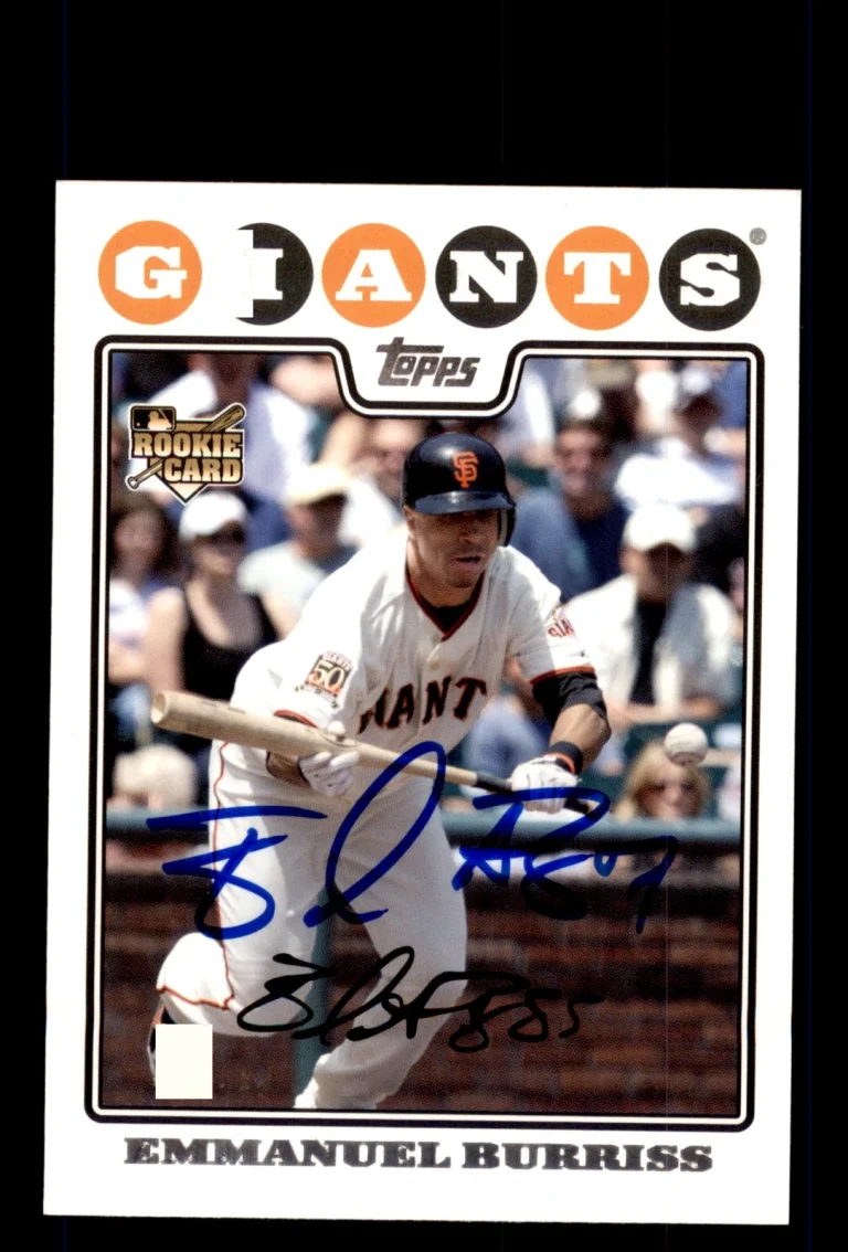 Signed Baseball Card Auto 2008 Topps #UH177 Emmanuel Burriss Giants