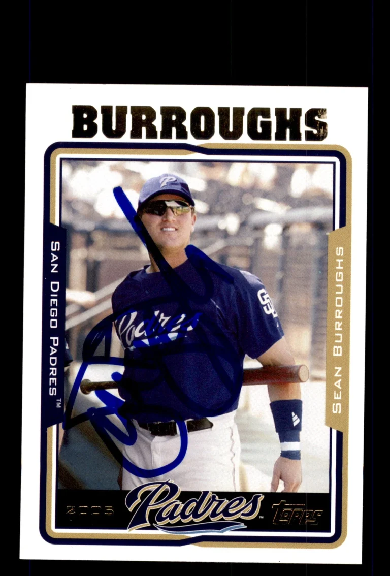 Signed Baseball Card Auto 2005 Topps #172 Sean Burroughs San Diego Padres