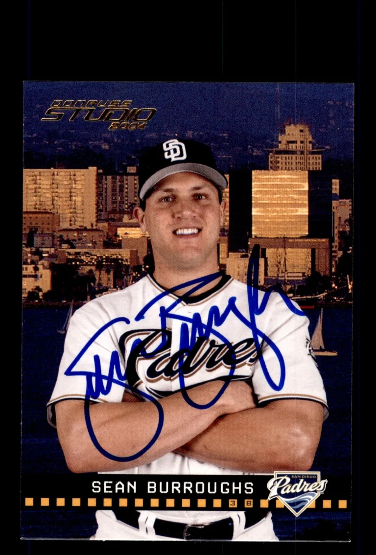 Signed Baseball Card Auto 2004 Donruss Studio #163 Sean Burroughs Padres