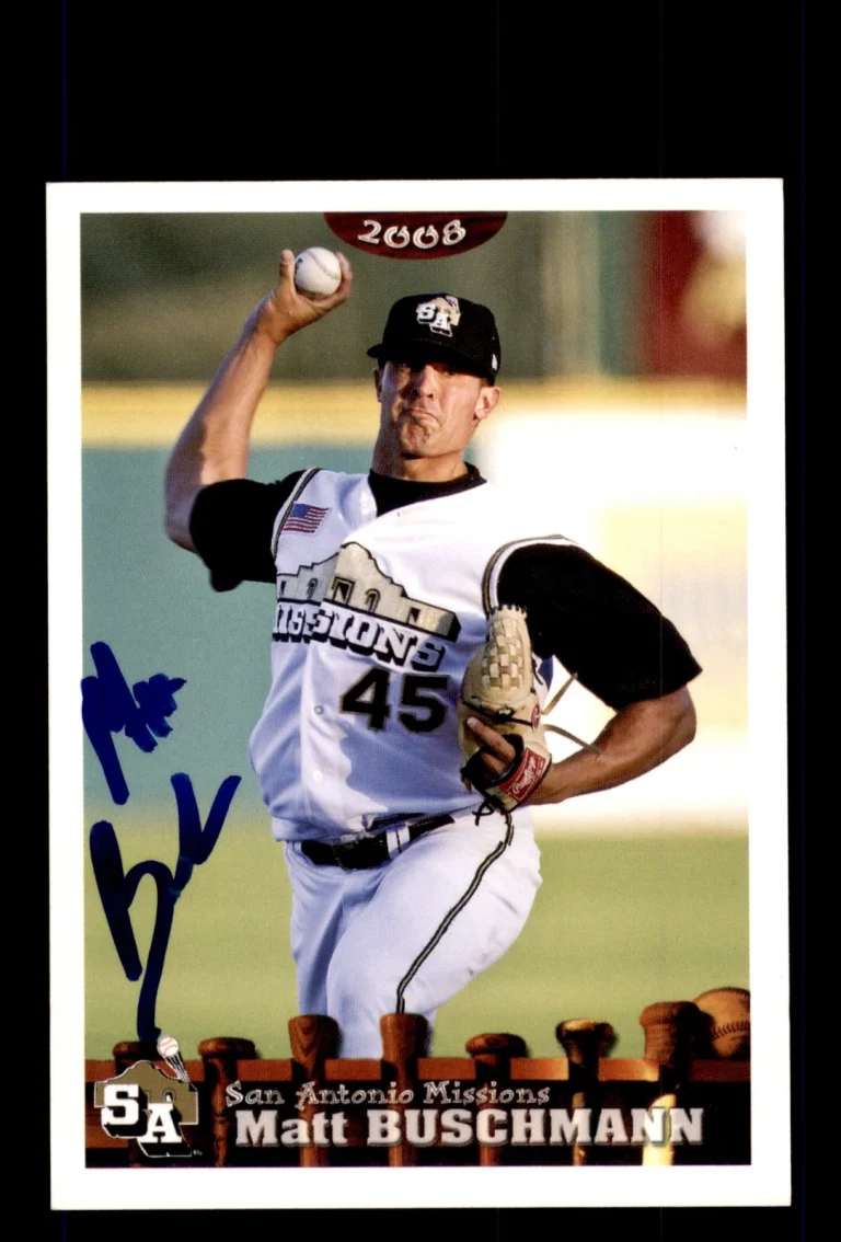 Signed Baseball Card Auto 2008 Grandstand San Antonio Missions Matt Buschmann