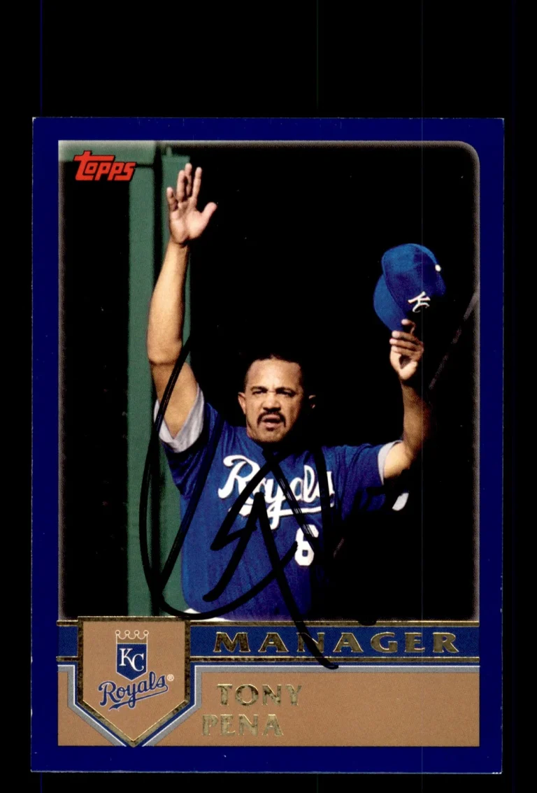 Signed Baseball Card Auto 2003 Topps #275 Tony Pena Kansas City Royals