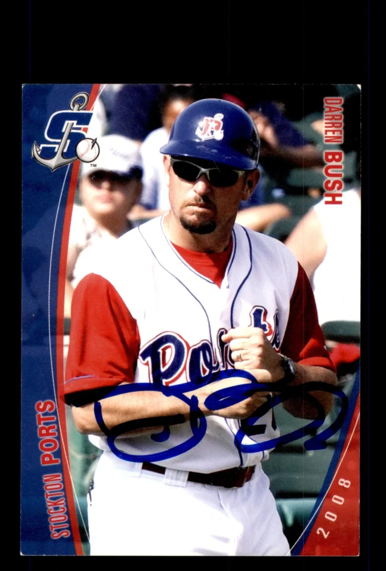 Signed Baseball Card Auto 2008 Grandstand Stockton Ports #5 Darren Bush