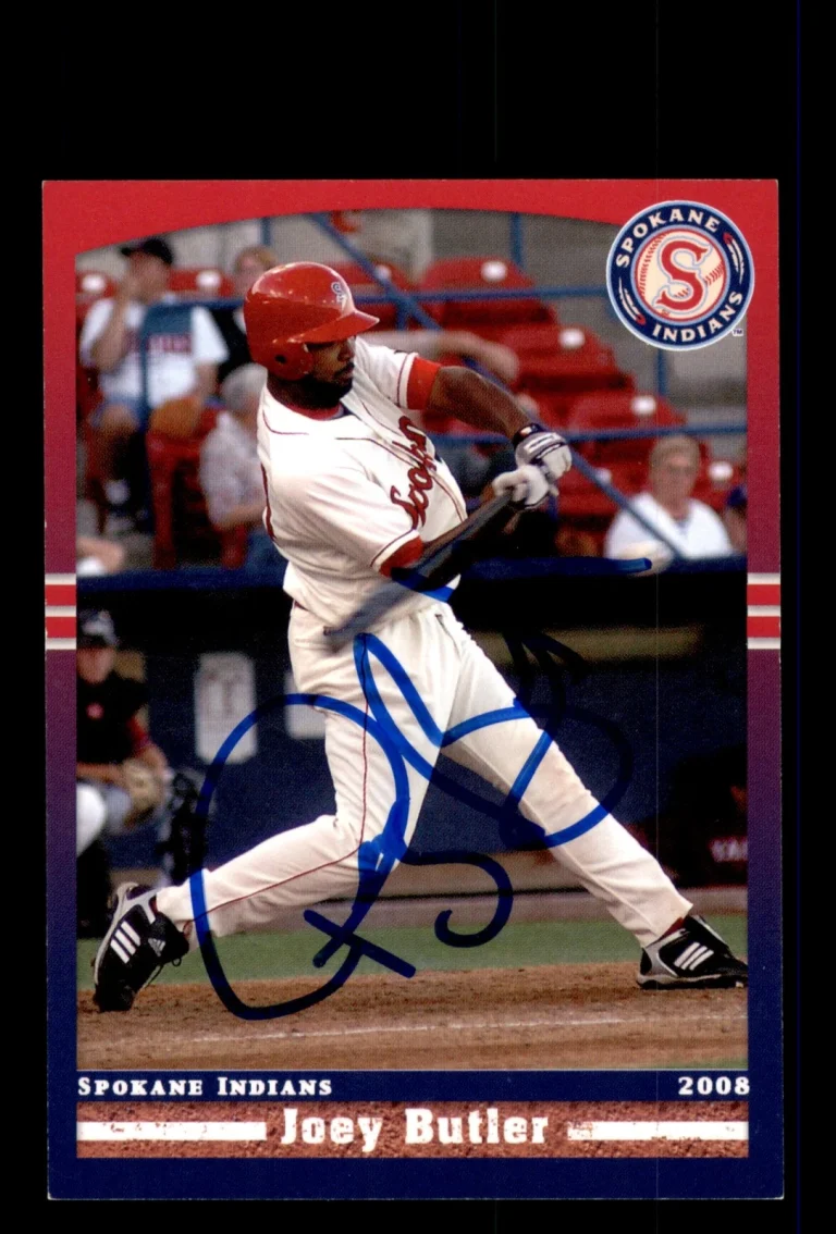 Signed Baseball Card Auto 2008 Grandstand Spokane Indians Joey Butler