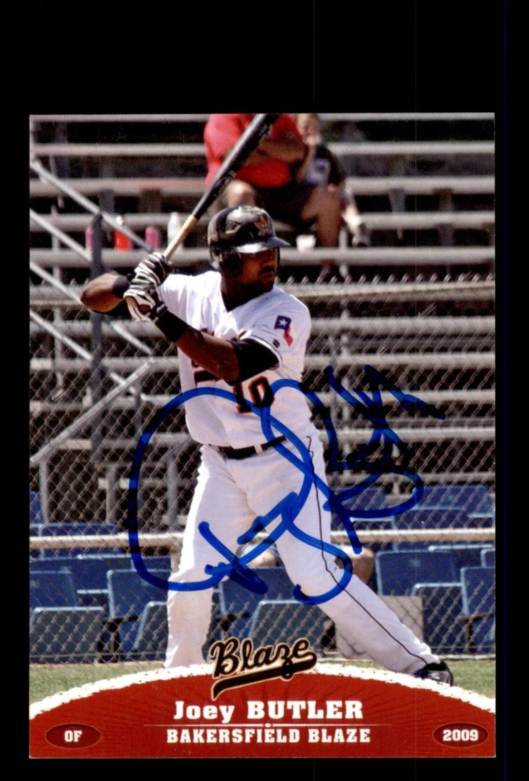 Signed Baseball Card Auto 2009 Grandstand Bakersfield Blaze Joey Butler