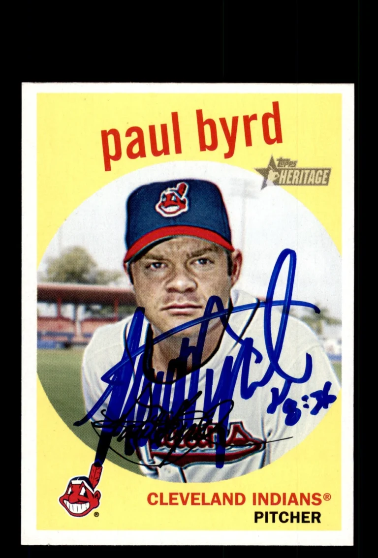 Signed Baseball Card Auto 2008 Topps Heritage #359 Paul Byrd Cleveland Indians