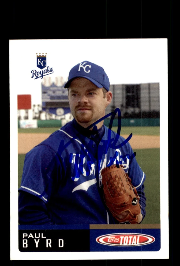 Signed Baseball Card Auto 2002 Topps Total #722 Paul Byrd Kansas City Royals