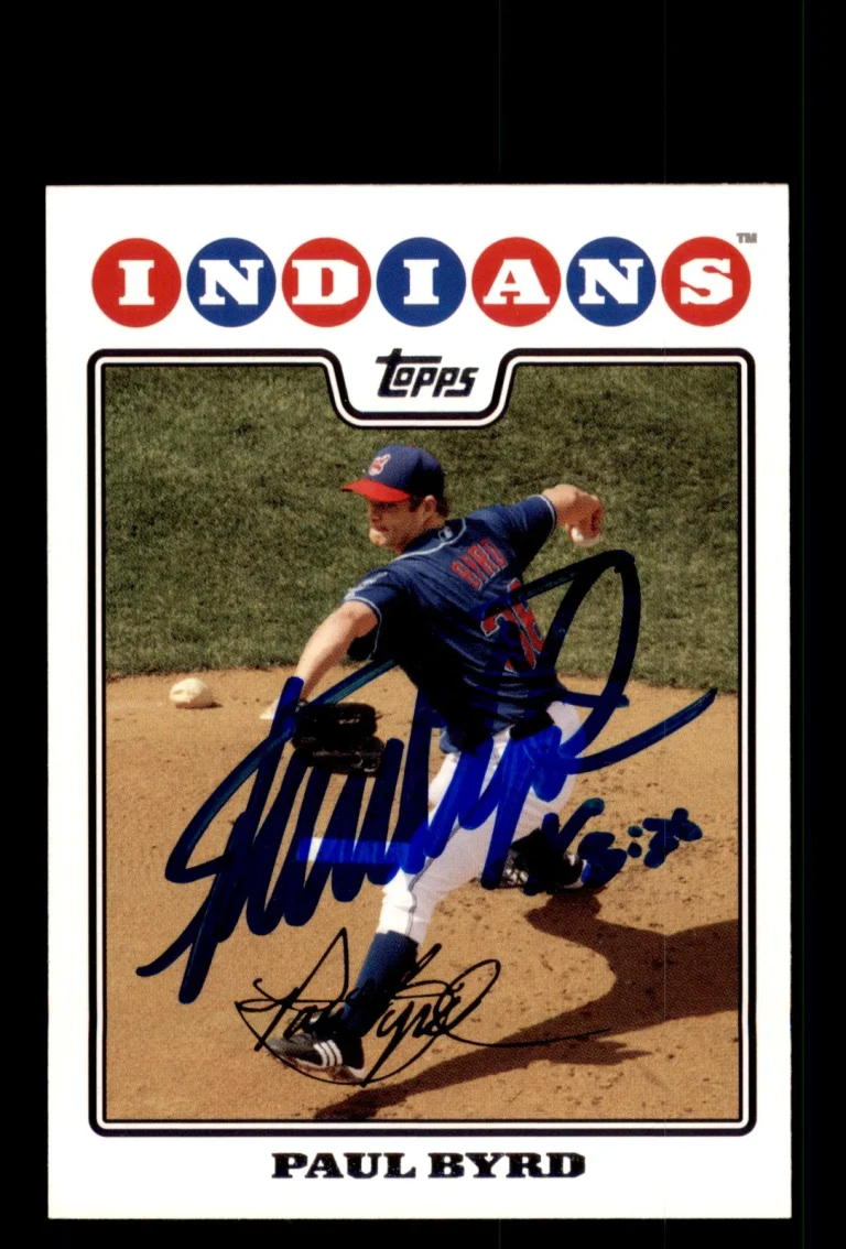 Signed Baseball Card Auto 2008 Topps #183 Paul Byrd Cleveland Indians