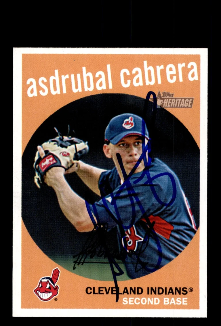 Signed Baseball Card Auto 2008 Topps Heritage #416 Asdrubal Cabrera Indians