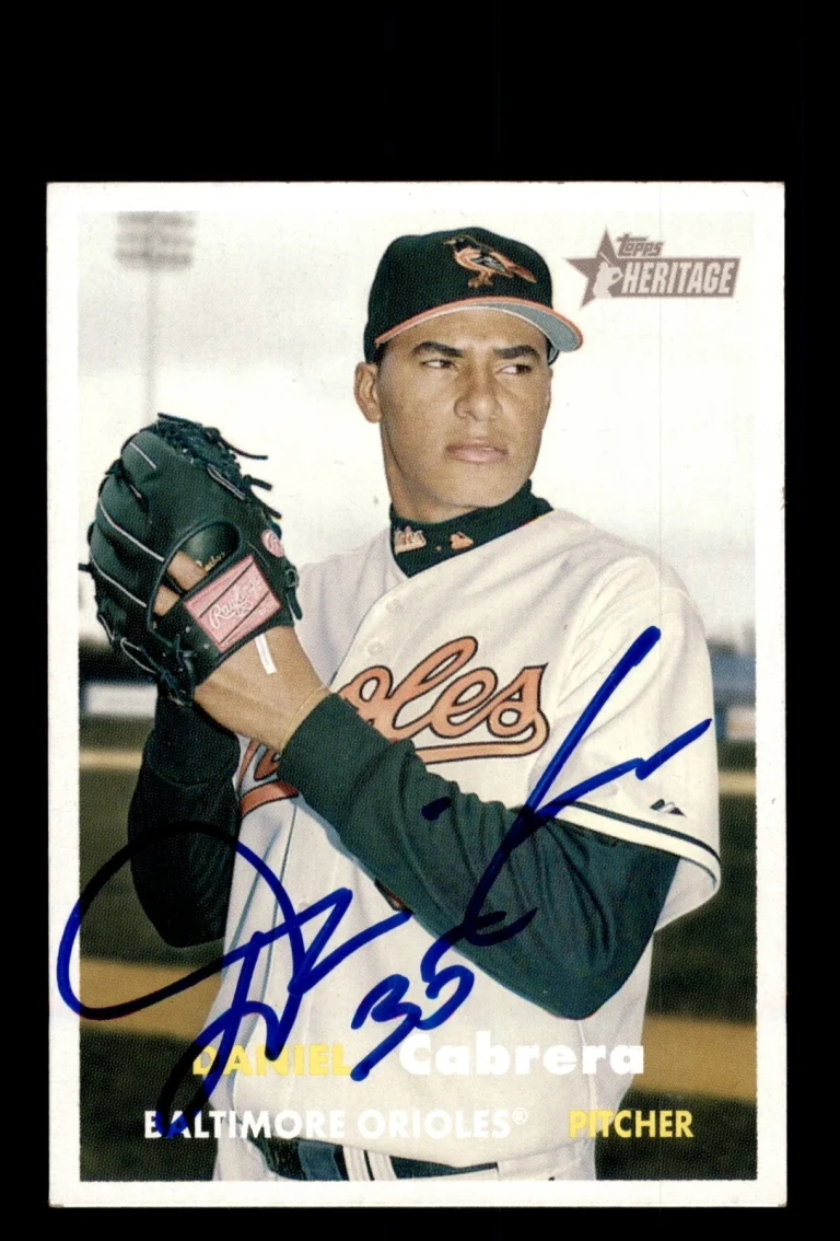 Signed Baseball Card Auto 2006 Topps Heritage #39 Daniel Cabrera Orioles