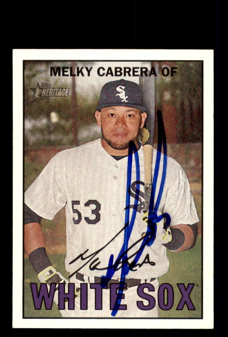 Signed Baseball Card Auto 2016 Topps Heritage #142 Melky Cabrera White Sox