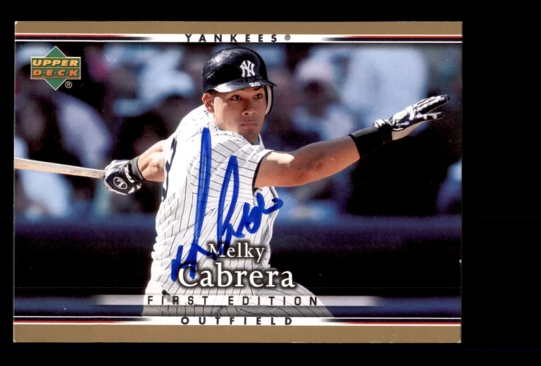 Signed Baseball Card Auto 2007 Upper Deck First Edition Melky Cabrera Yankees