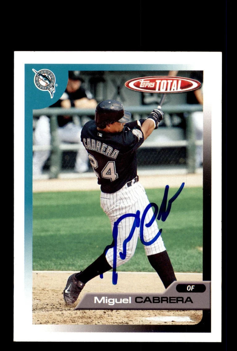 Signed Baseball Card Auto 2005 Topps Total #465 Miguel Cabrera Florida Marlins