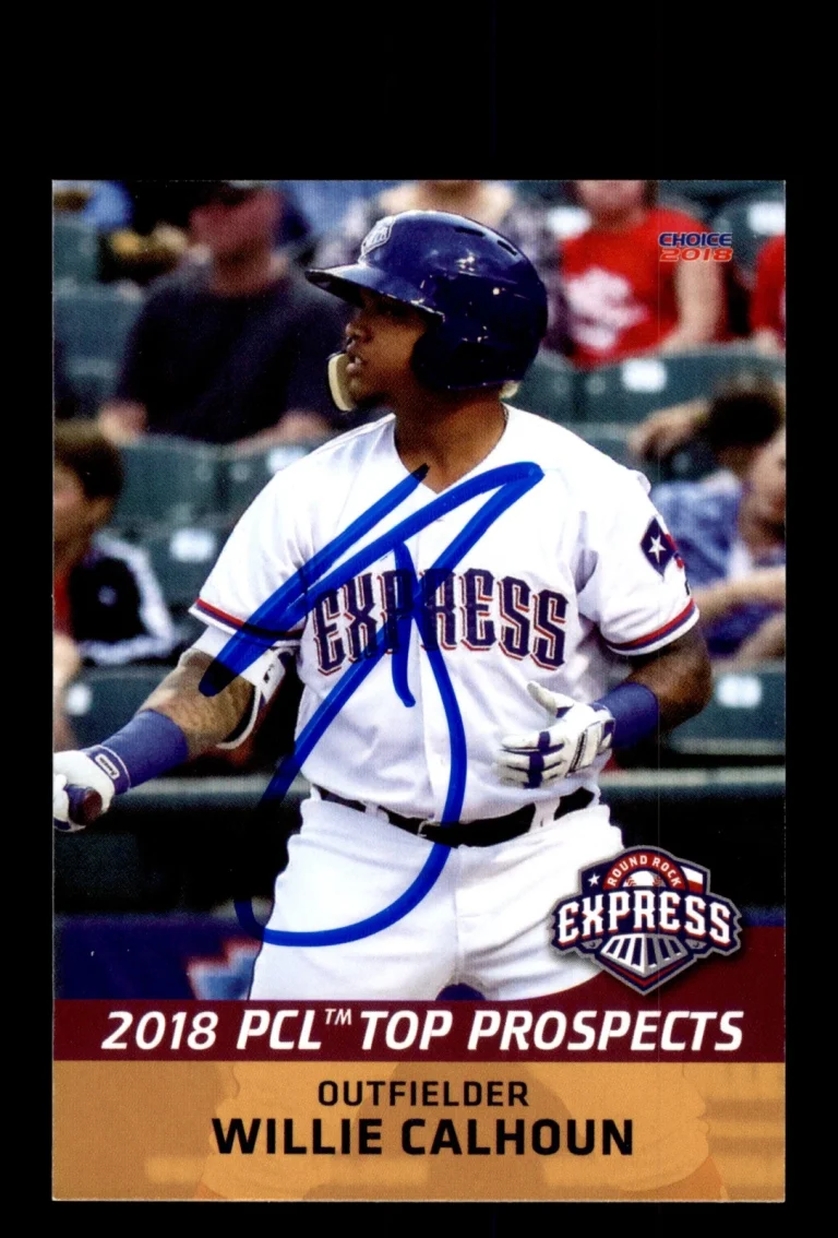 Signed Baseball Card Auto 2018 Pacific Coast League Willie Calhoun MILB