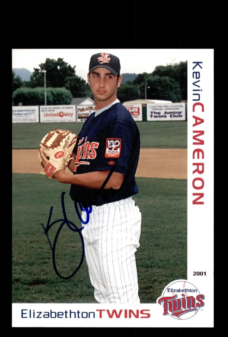 Signed Baseball Card Auto 2001 Grandstand Elizabethton Twins Kevin Cameron