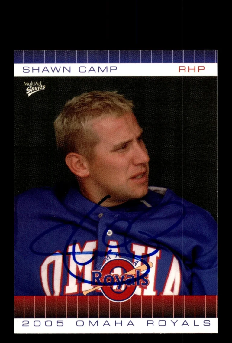 Signed Baseball Card Auto 2005 MultiAd Omaha Royals #4 Shawn Camp