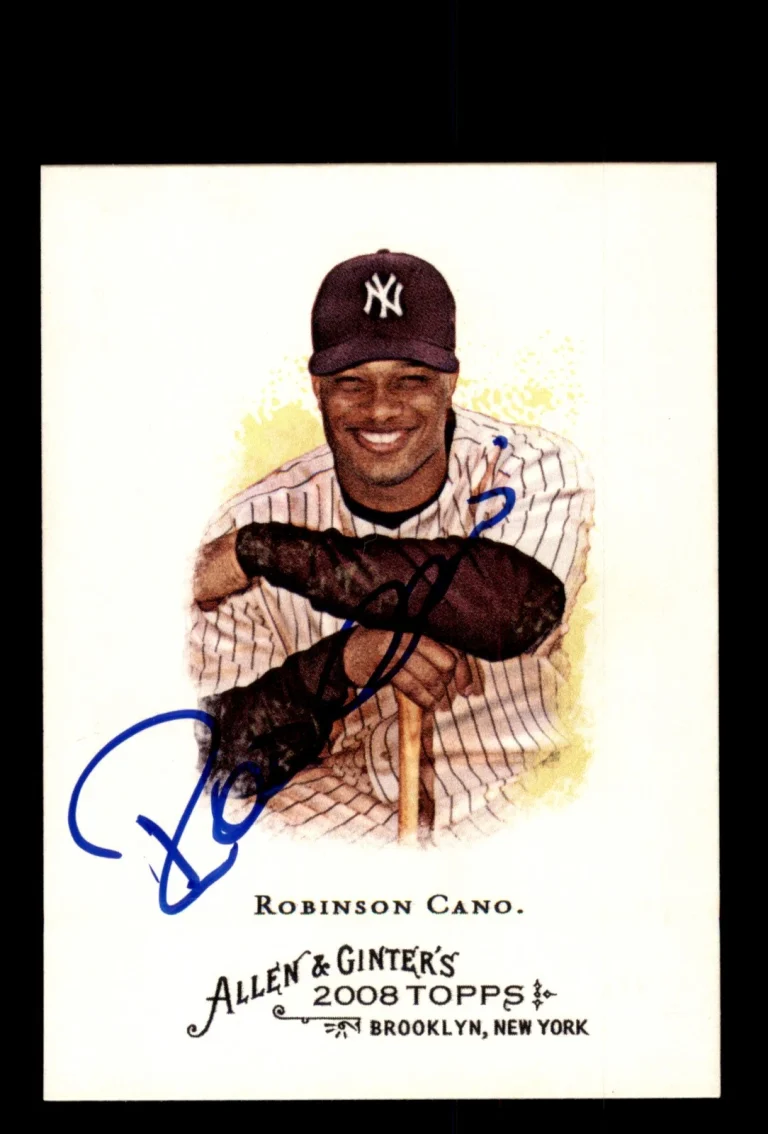 Signed Baseball Card Auto 2008 Topps Allen & Ginter #135 Robinson Cano Yankees