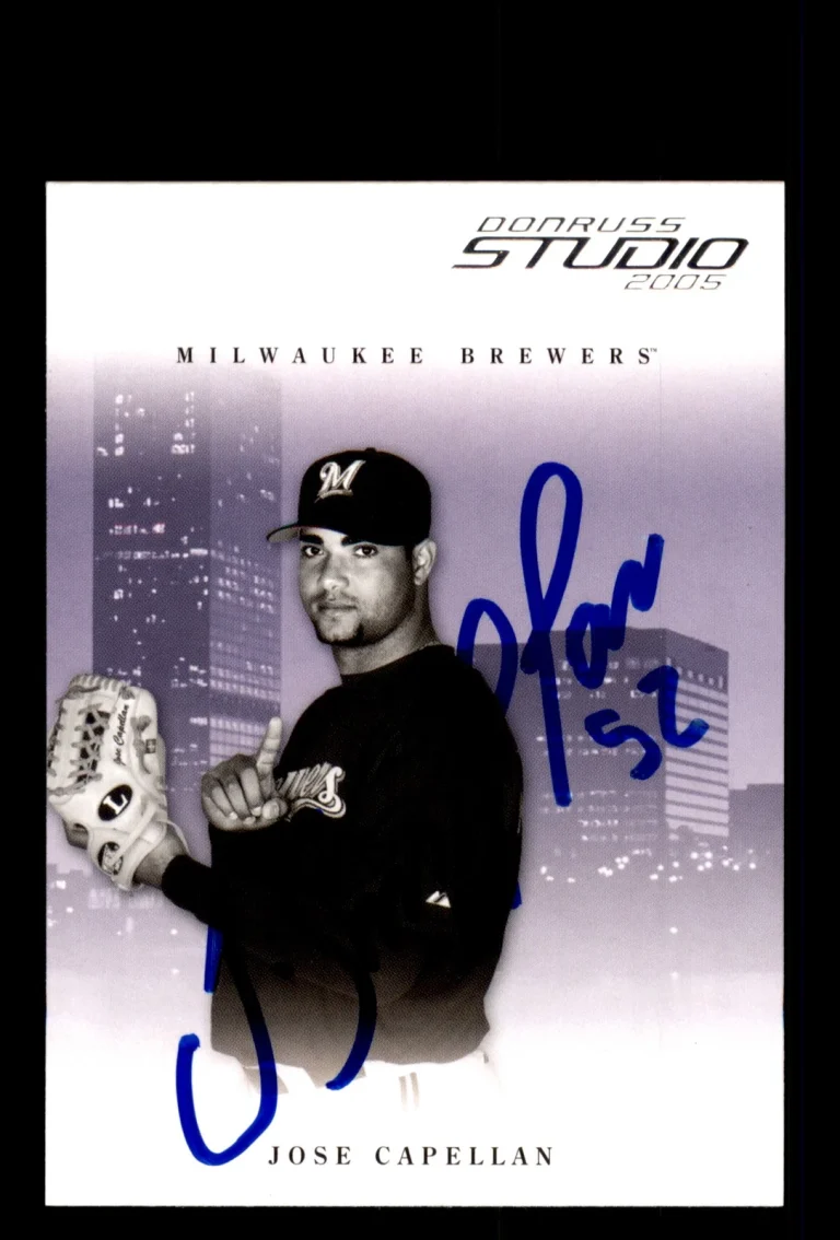 Signed Baseball Card Auto 2005 Donruss Studio #165 Jose Capellan Brewers