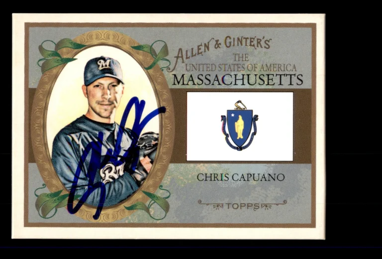 Signed Baseball Card Auto 2008 Allen & Ginter #US21 Chris Capuano Brewers State