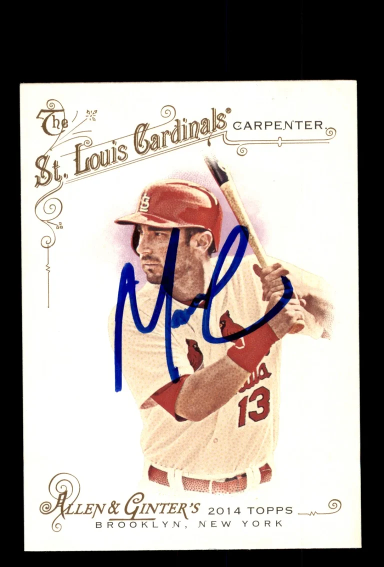 Signed Baseball Card Auto 2014 Allen & Ginter #123 Matt Carpenter Cardinals