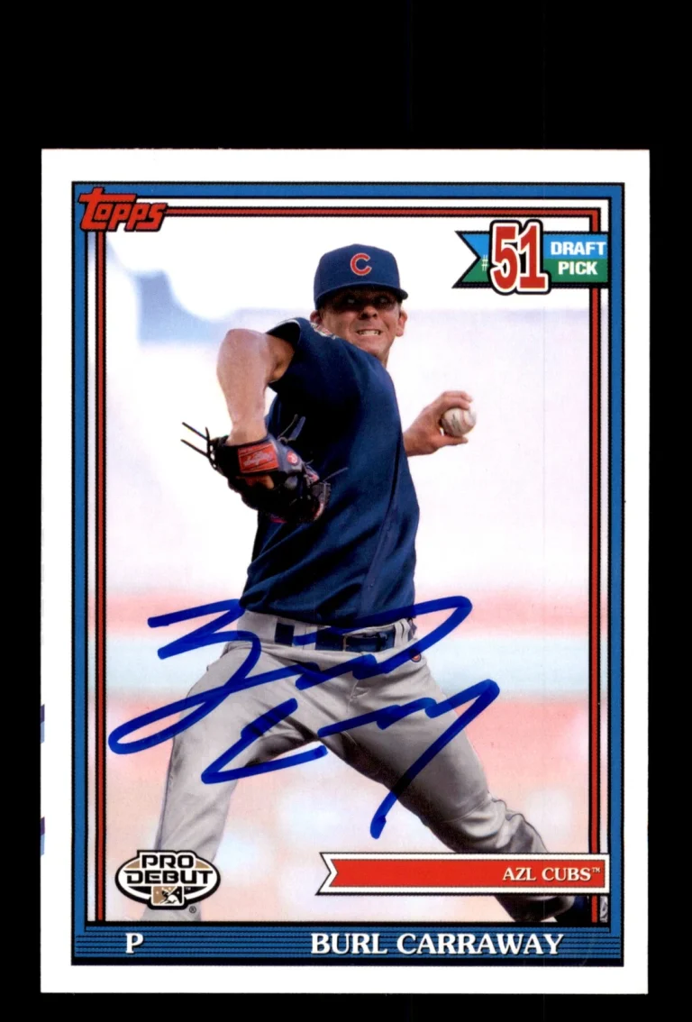 Signed Baseball Card Auto 2021 Topps Pro Debut #PD-191 Burl Carraway AZL Cubs