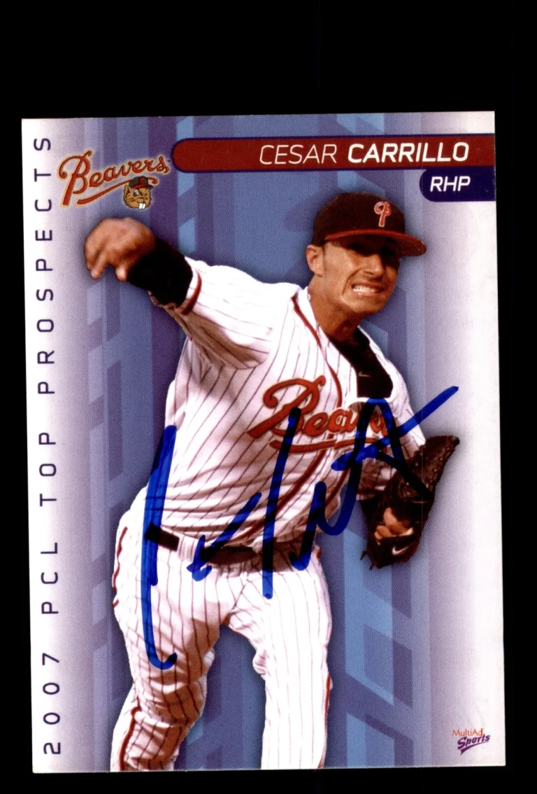 Signed Baseball Card Auto 2007 MultiAd Pacific Coast League #25 Cesar Carrillo