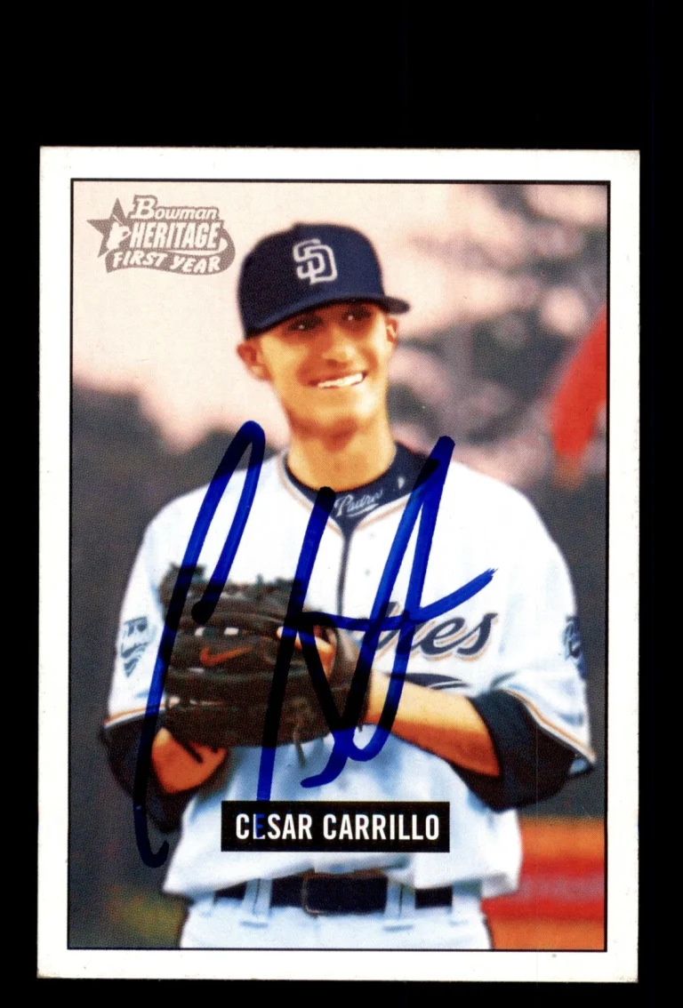 Signed Baseball Card Auto 2005 Bowman Heritage #336 Cesar Carrillo Padres